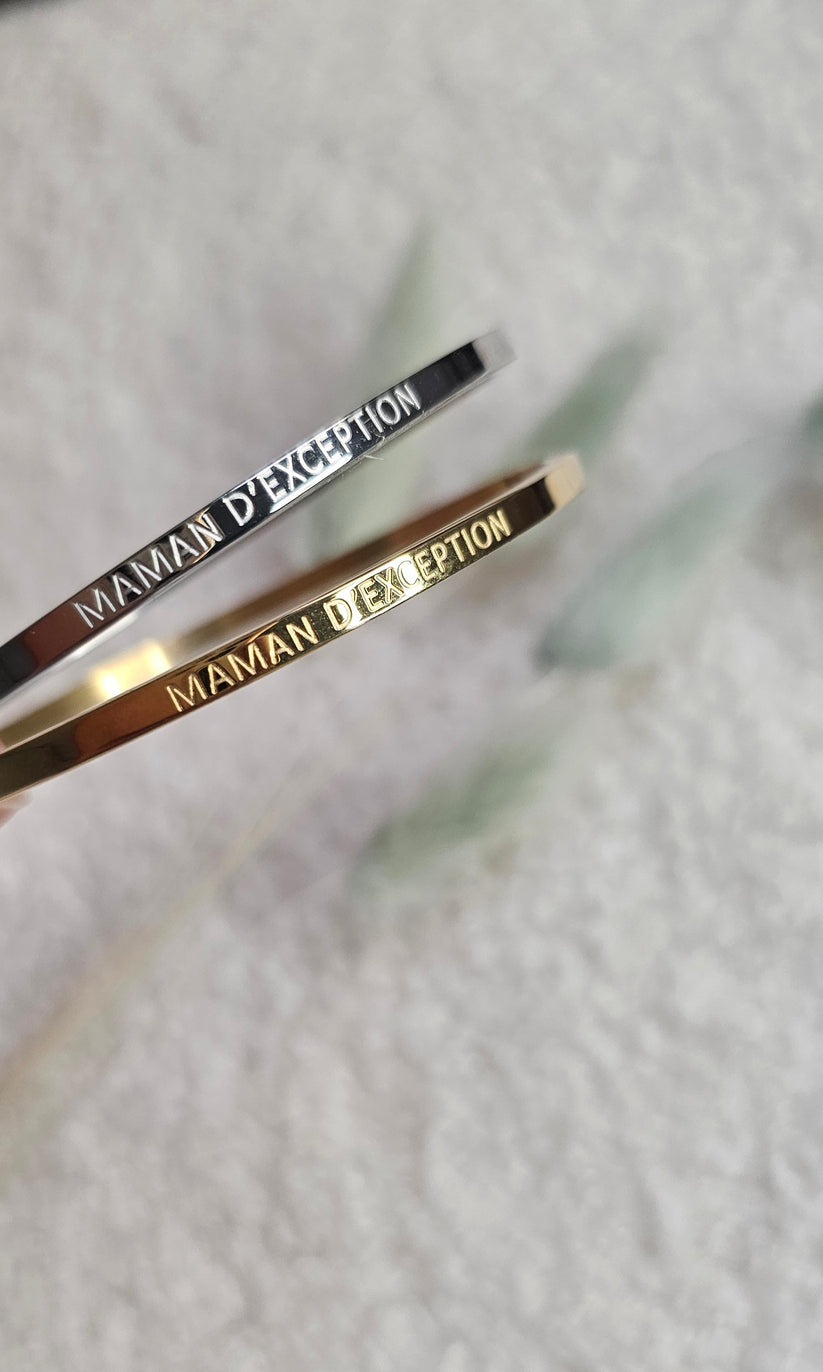 Jonc doré "Maman d'exception"