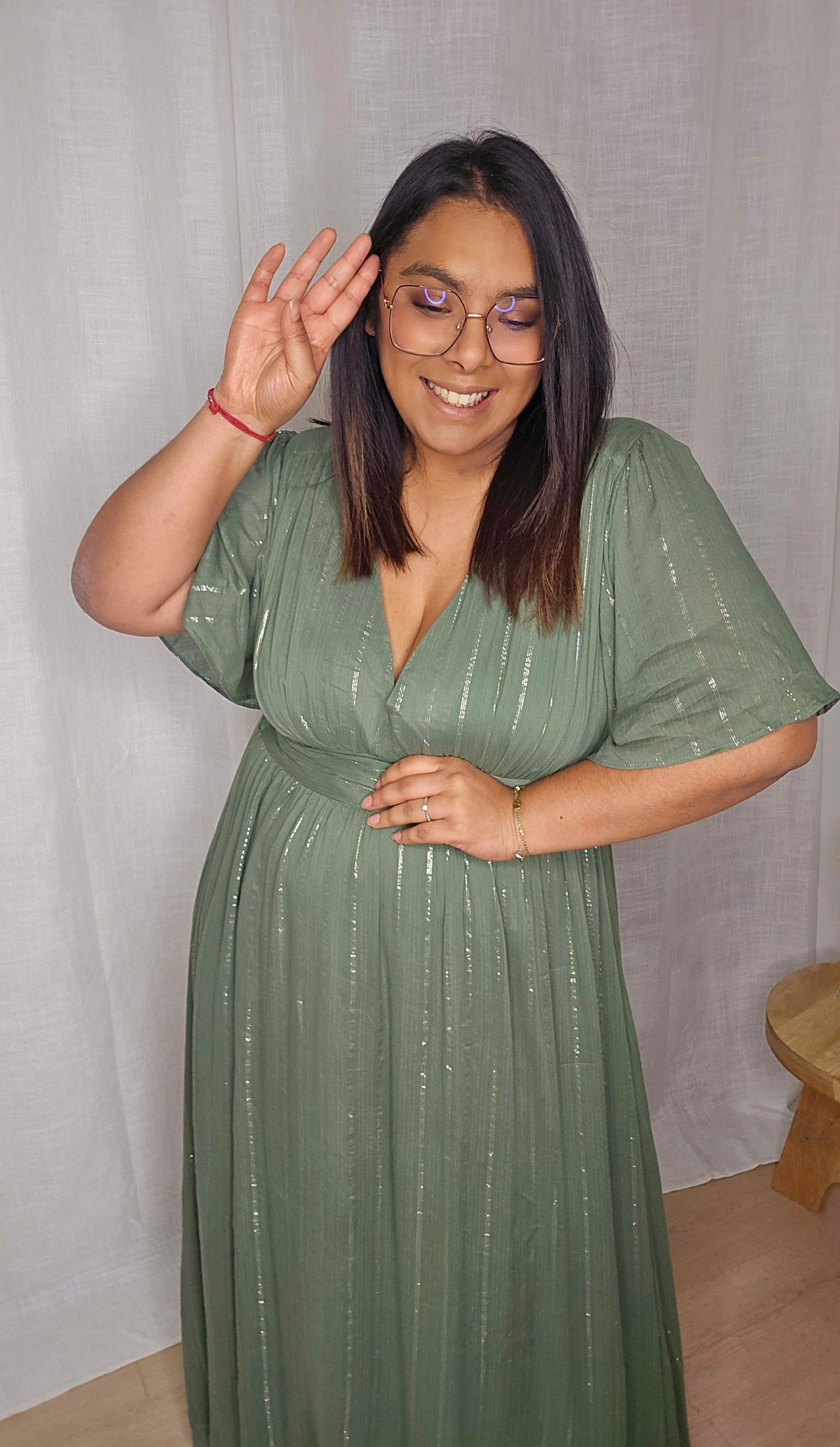 PRECOMMANDE - "Tropical Vibes" - Robe CURVY Celena Kaki