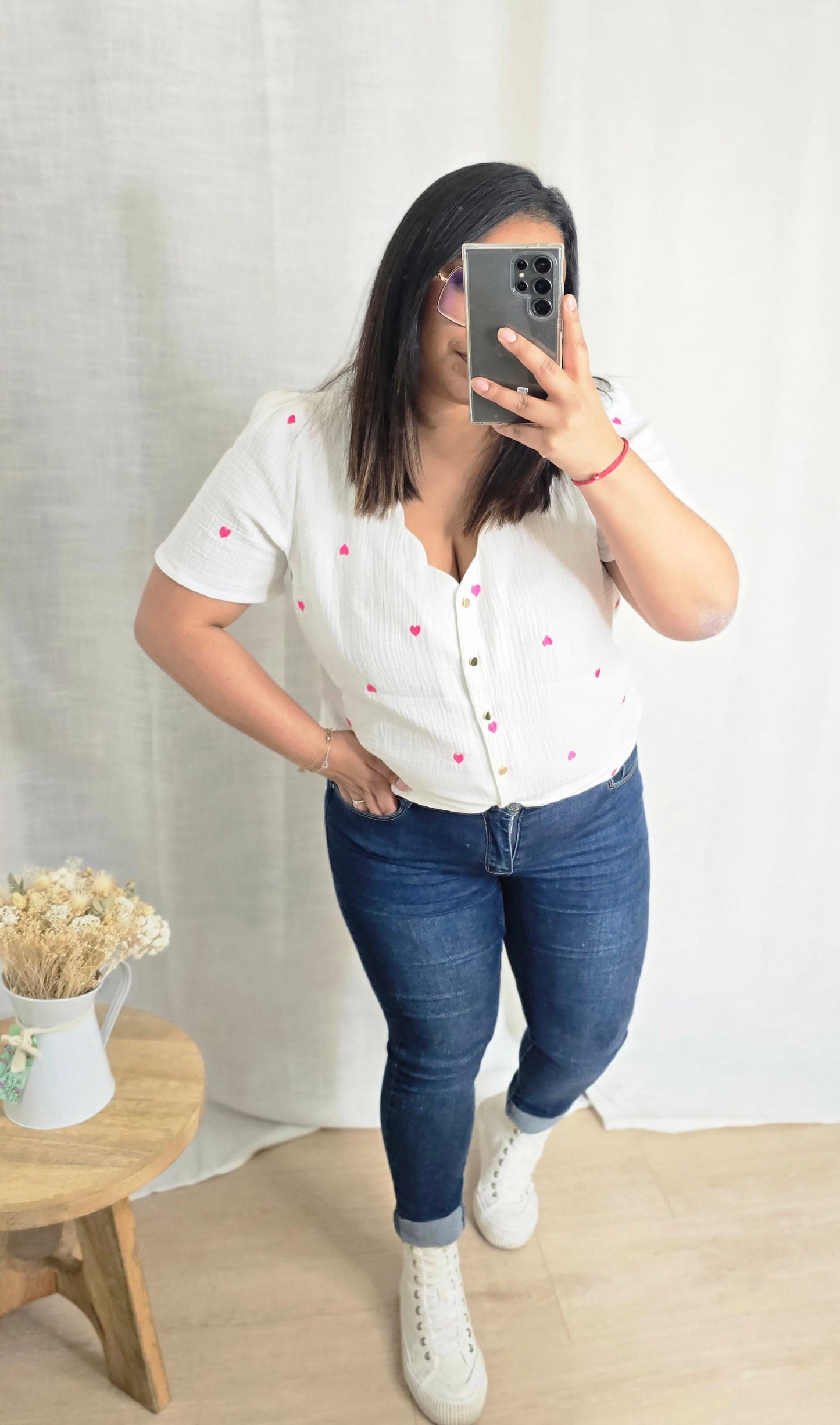 "Tropical Vibes" - Blouse Cléa - Rose Fuschia