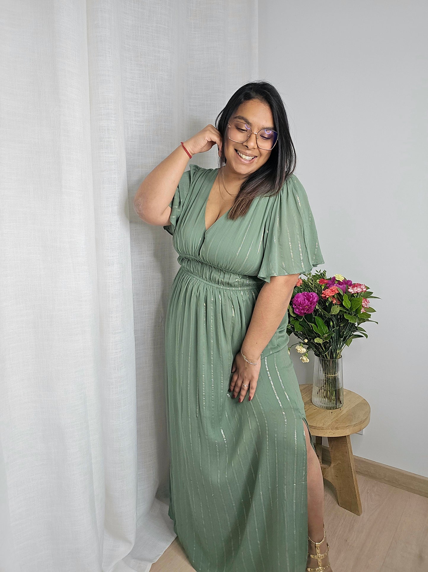 "L'Evasion" - Robe CURVY Sicilia Kaki