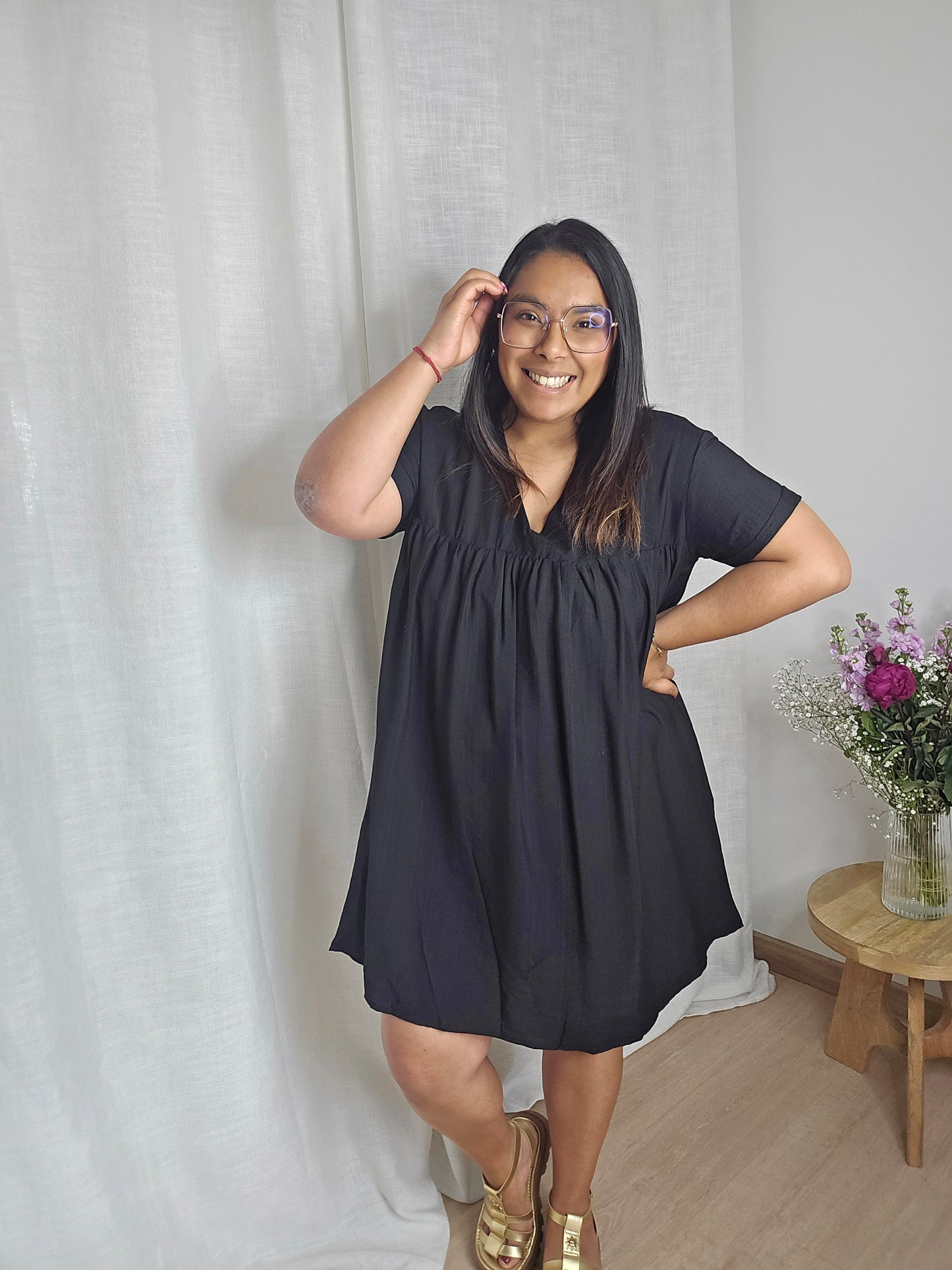 Robe Short CURVY Colin Noire