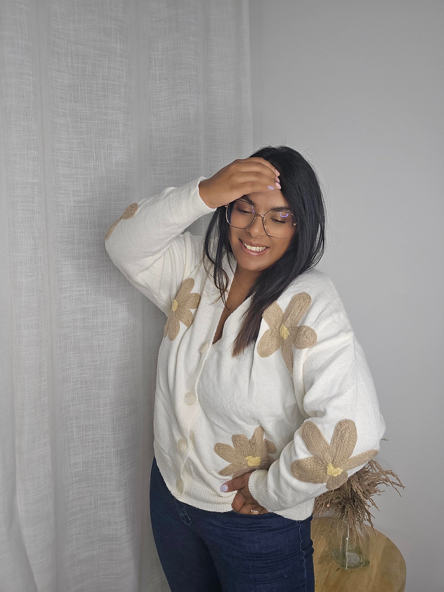 "Douceur naturelle" - Gilet Fleurs