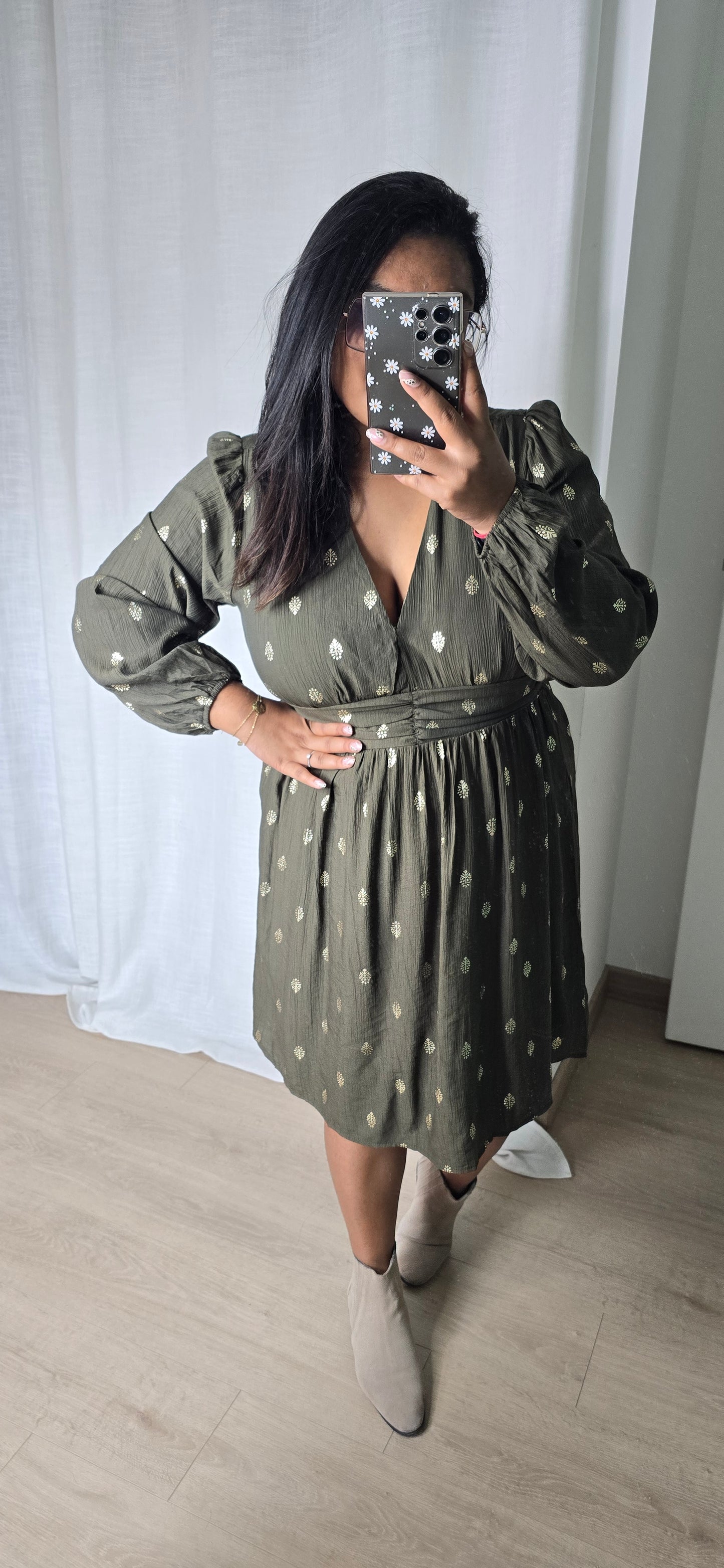 "Vive l'automne" - Robe Raquel CURVY Kaki