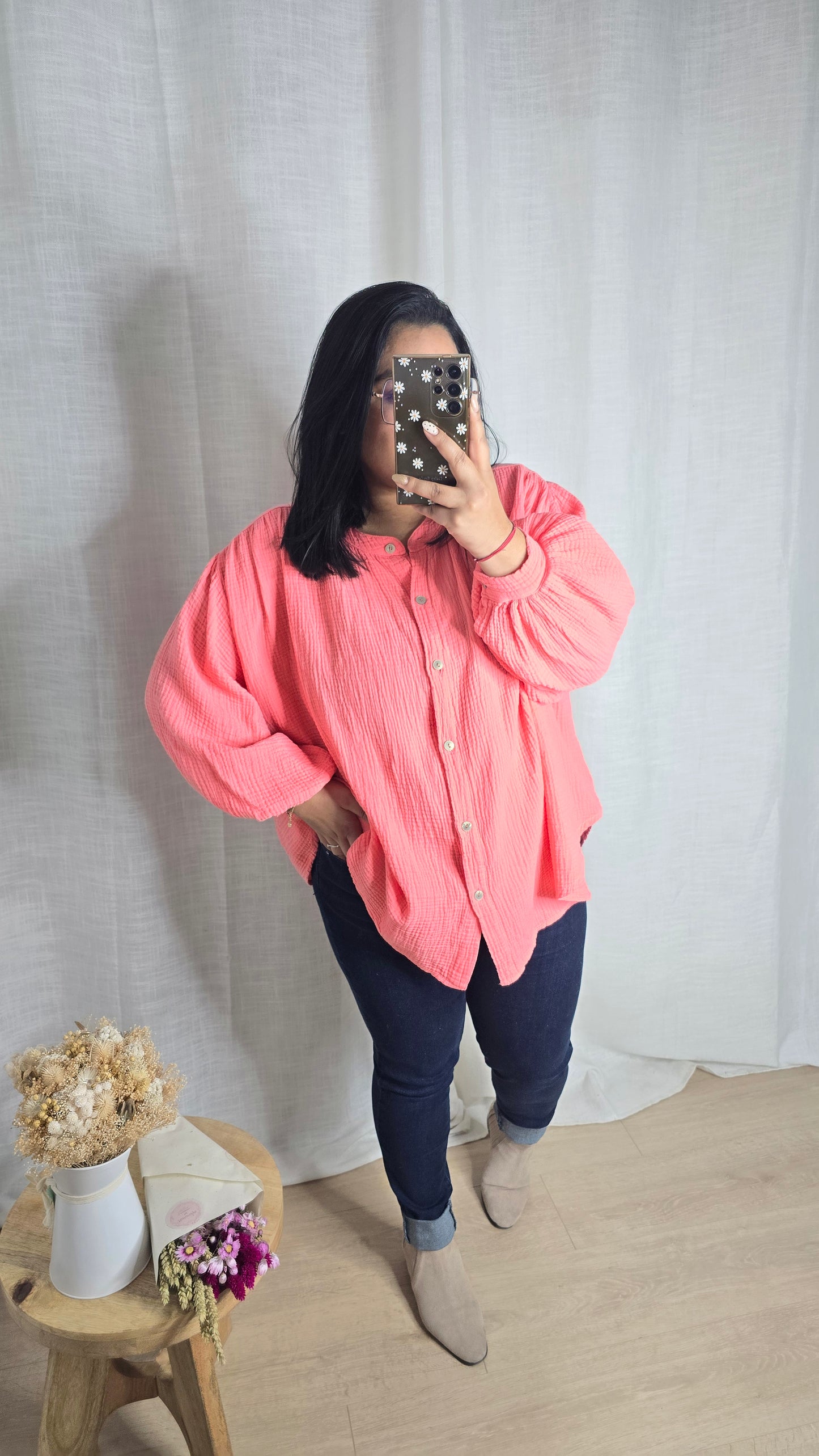 "Une dose d'amour" - PRECOMMANDE Blouse Peachy