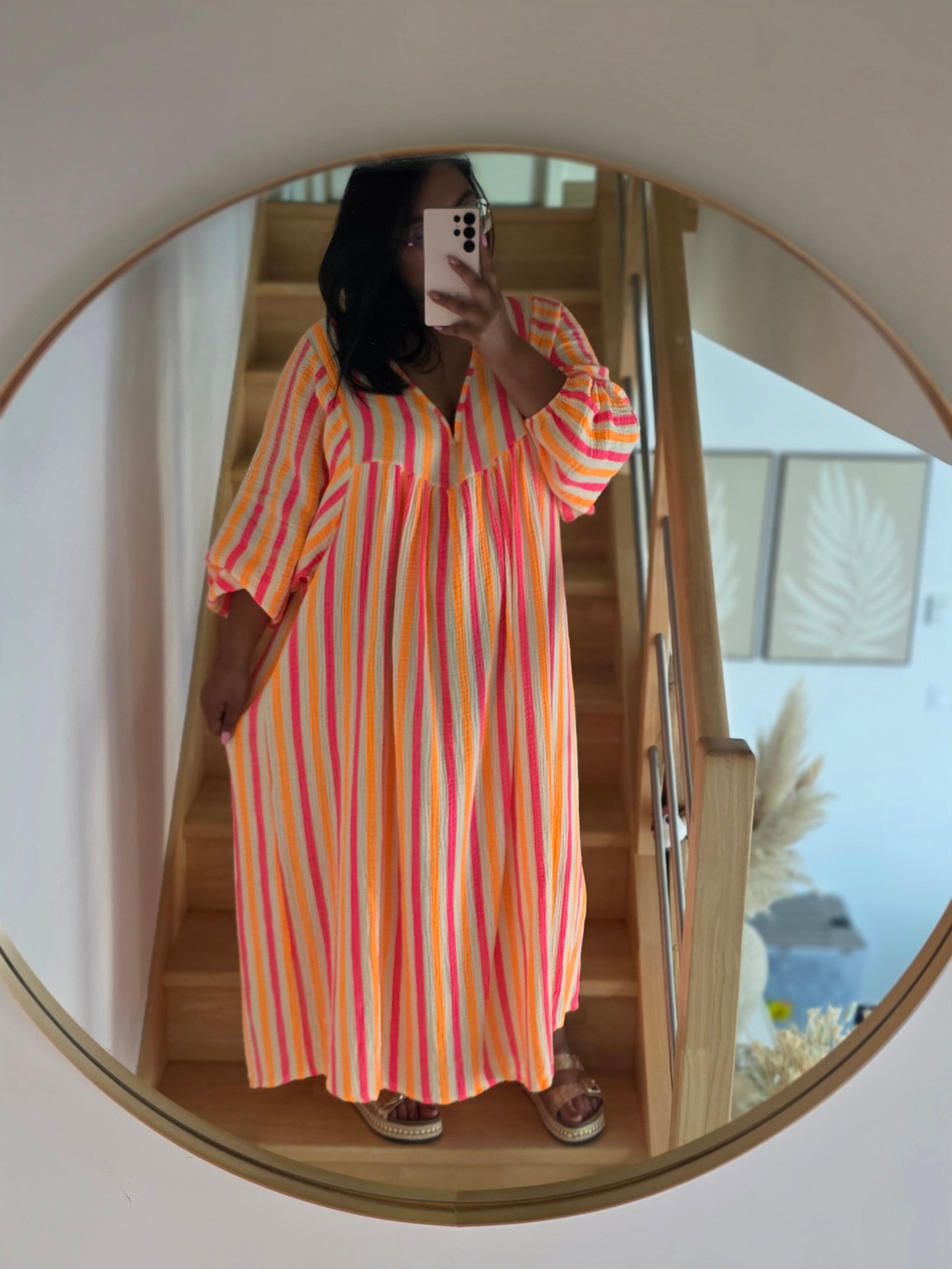 "Tutti Frutti " - Robe CURVY Mandarina