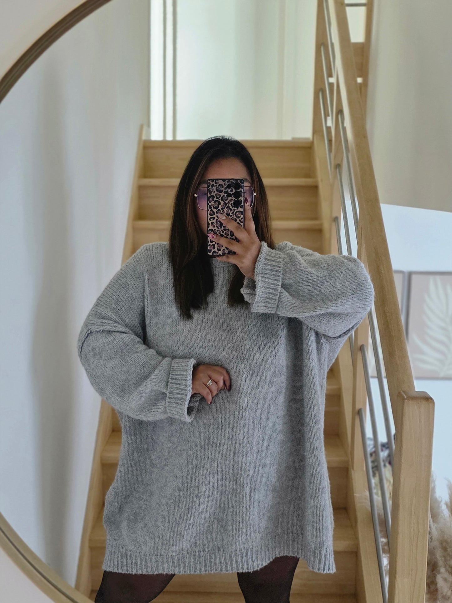 "L'Avant fête!"- Robe pull Rina Gris