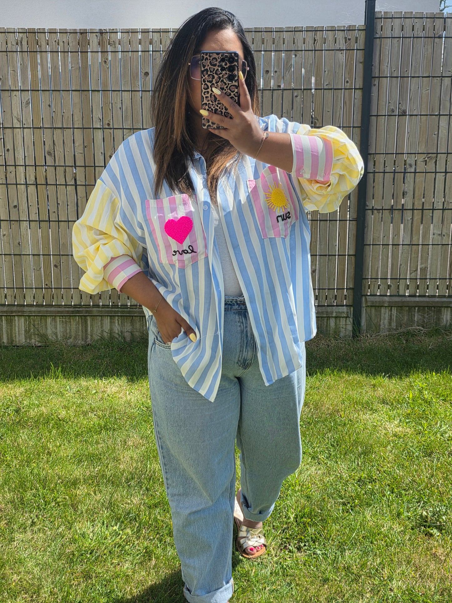 "Pastel Bloom " - Chemise Calypso Bleu
