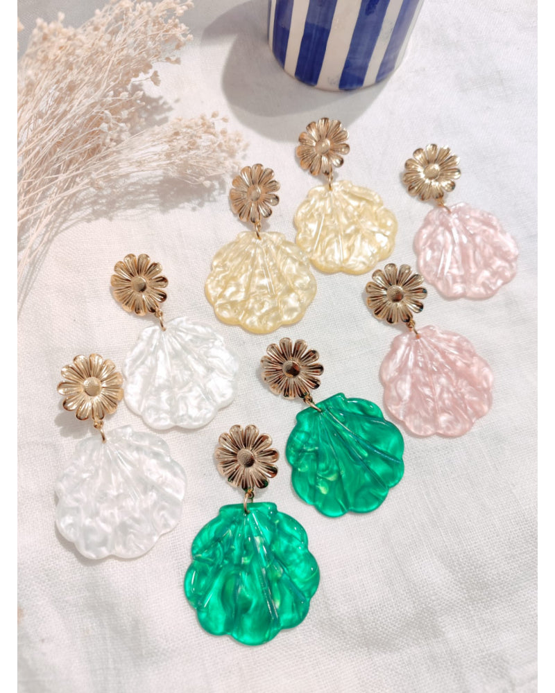 Boucles d'oreilles coquillage - rose doré