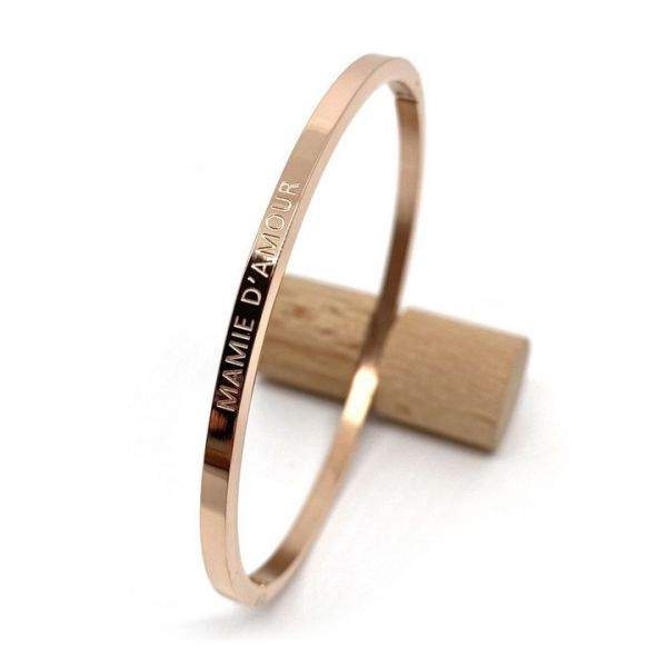 Jonc rose gold "Mamie d'amour"