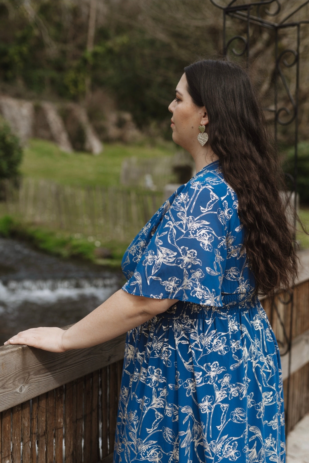 "Le Bonheur du Printemps" - Robe CURVY Layla Bleu Roi