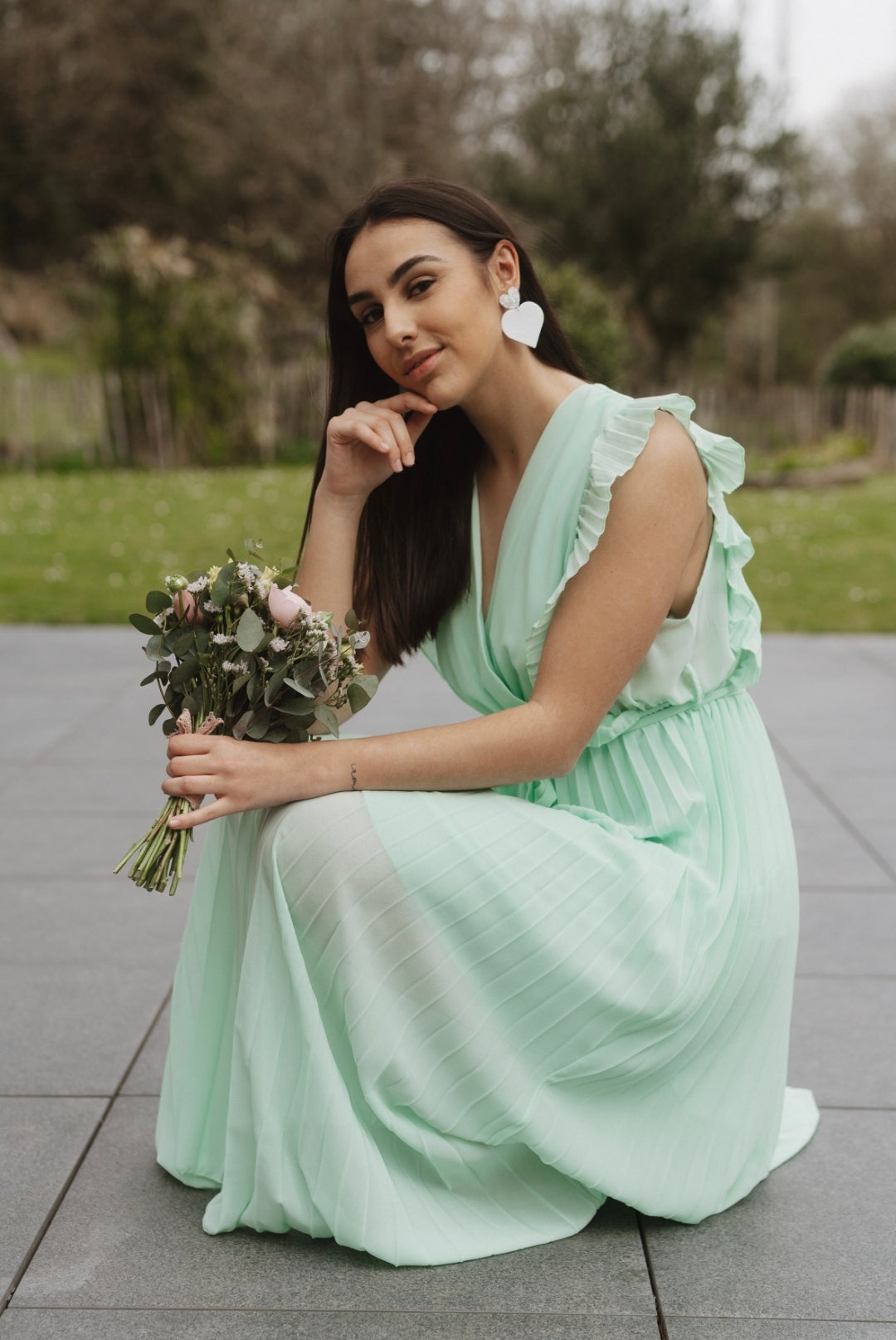 "Le Bonheur du Printemps" - Robe Adèle Vert d'eau