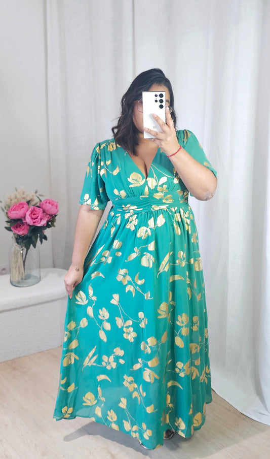 "Amour Gloire et Couleurs" - Robe CURVY Lizia Verte