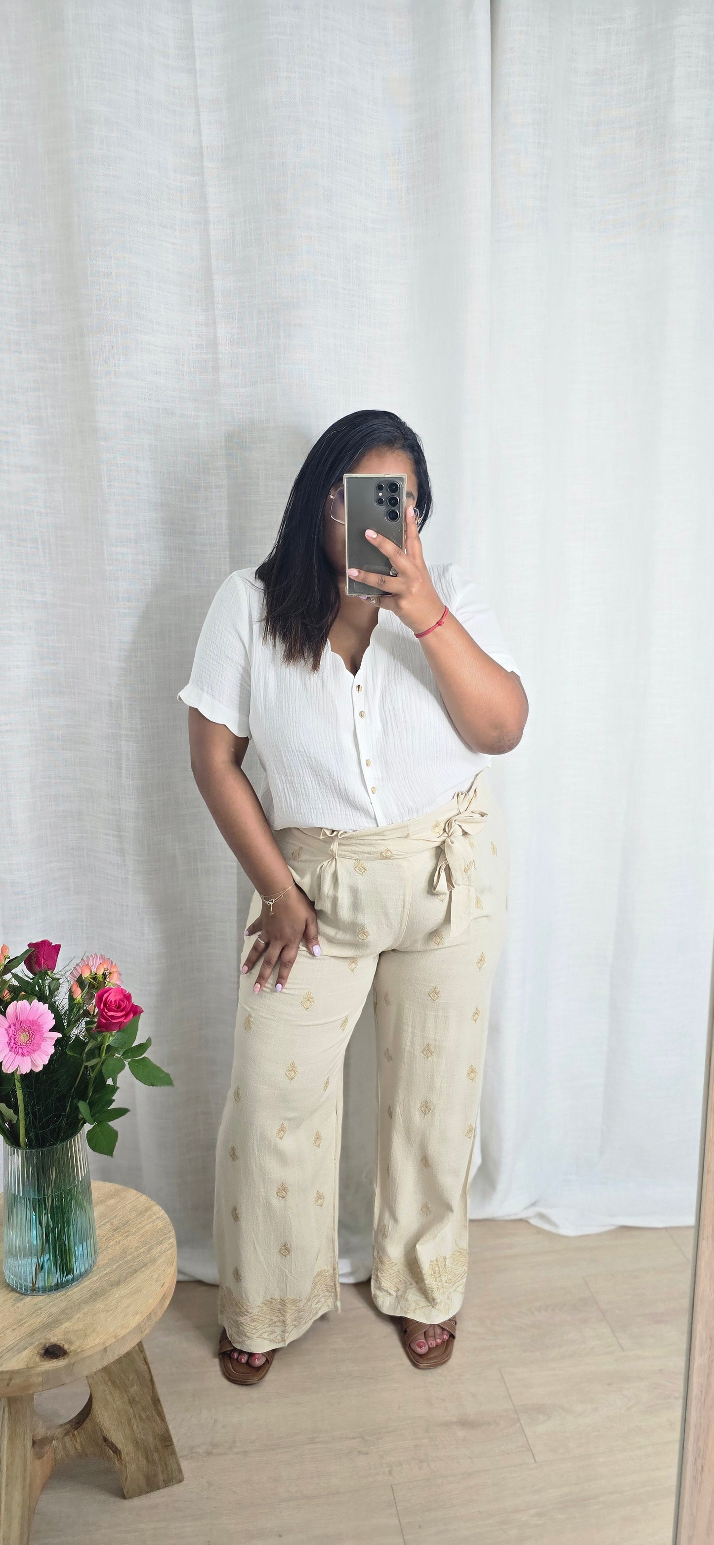 "Un rayon de soleil" - Pantalon CURVY Saura beige