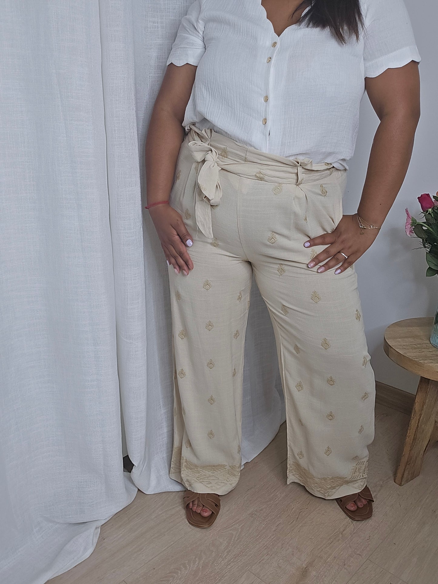 "Un rayon de soleil" - Pantalon Saura beige