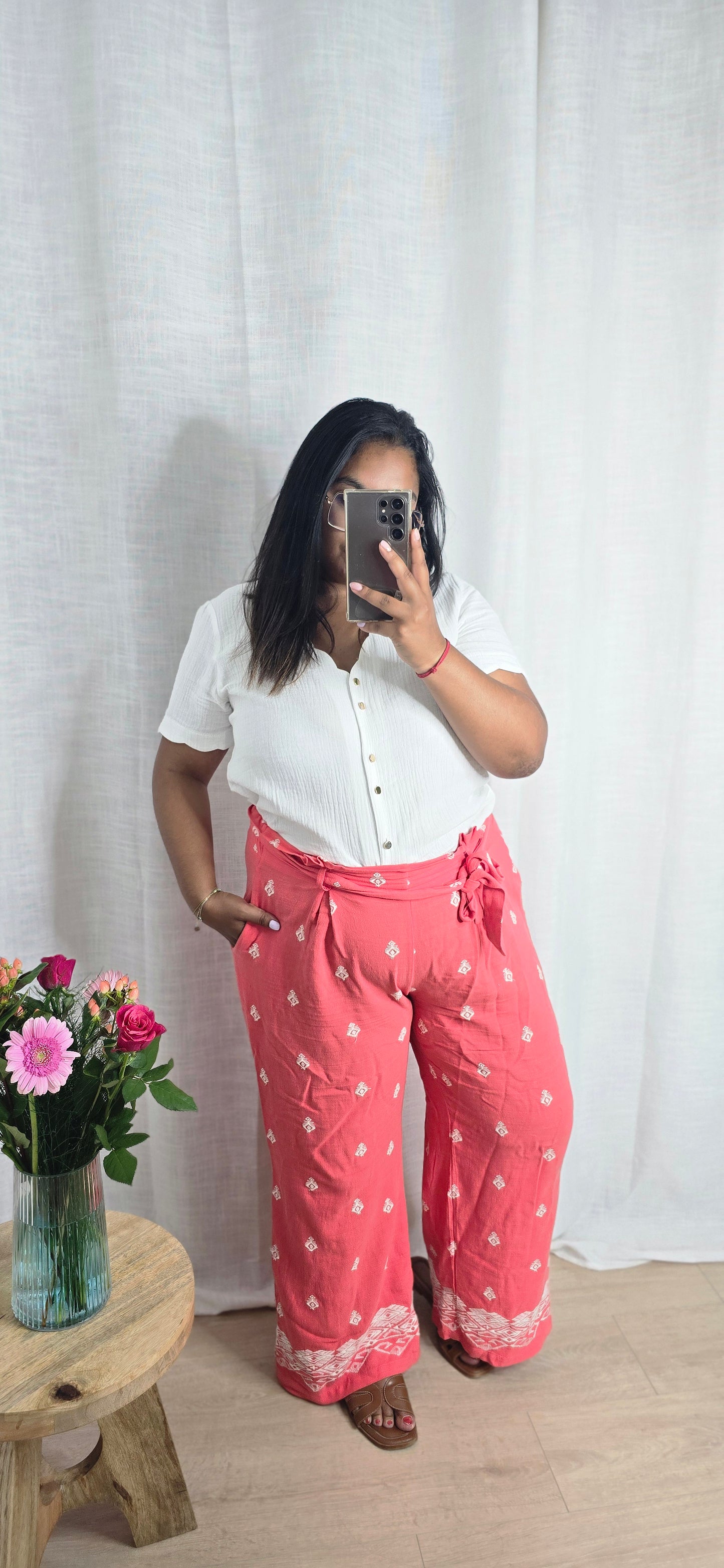 "Un rayon de soleil" - Pantalon Saura corail