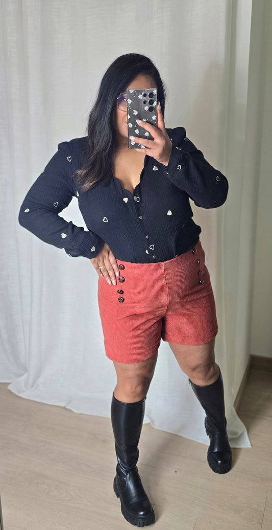 "Vive l'automne" - Short CURVY Lucia Brique