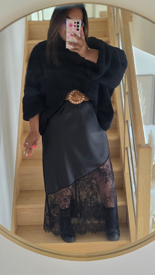 "La Reprise" - PRECOMMANDE Jupe CURVY / Taille Classisque Odile Noir