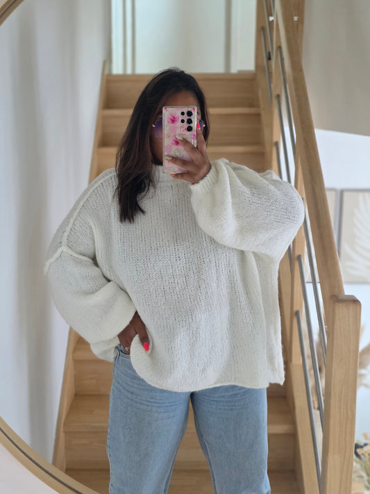 "L'escapade" - Pull Aria Blanc (PRECOMMANDE)