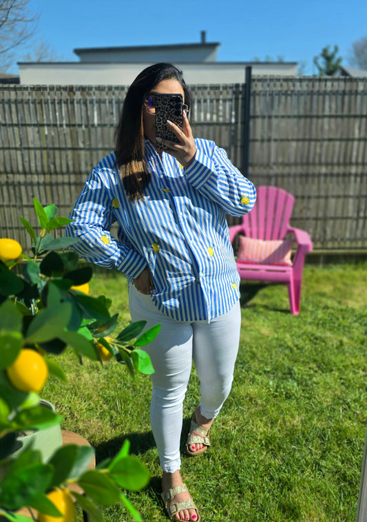 "Envol vers le Printemps" - Chemise CURVY Limon