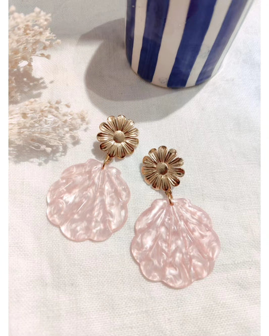 Boucles d'oreilles coquillage - rose doré