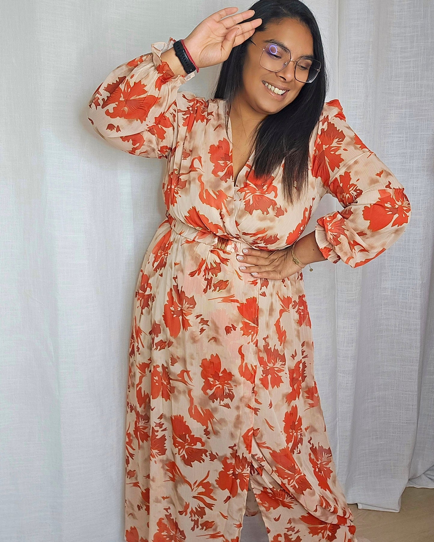 "A la faveur de l'automne" - Robe CURVY Camille Orange